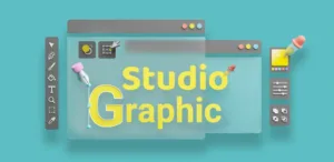 Studio Graphic: Poster Maker official Google Play feature graphic